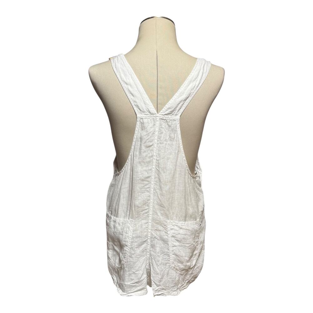 We Wore What Linen Overall Shorts Shortalls White Small - Picture 3 of 6
